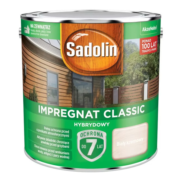 Impregnat do drewna Hybrydowy biały kremowy 2,5L Sadolin