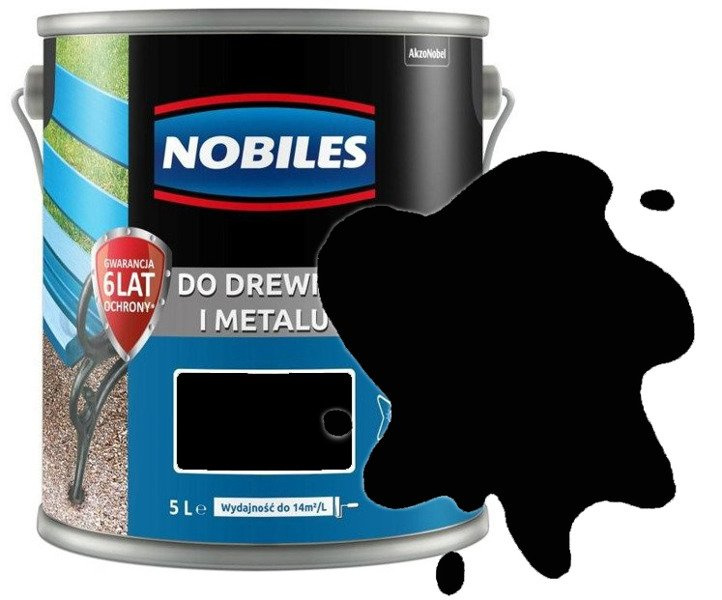 Farba do drewna i metalu 5l czarna Ftalonal