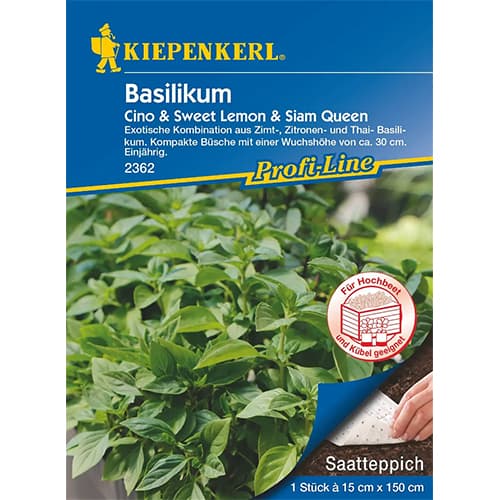1 szt, Basilikum Cino & Sweet Lemon & Siam Queen - Samen: Ilość w opakowaniu: 1 Stück