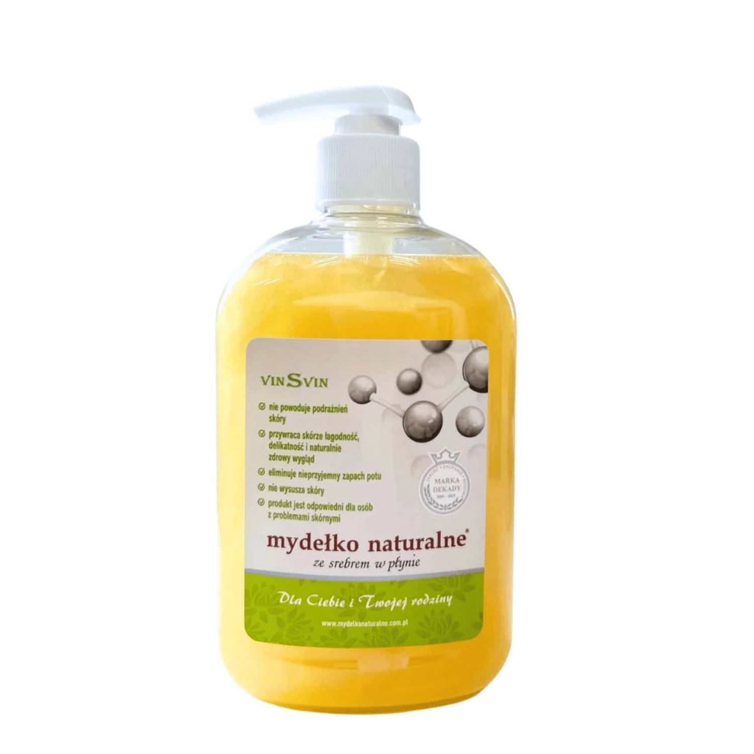 Mydełko naturalne ze srebrem, 500 ml