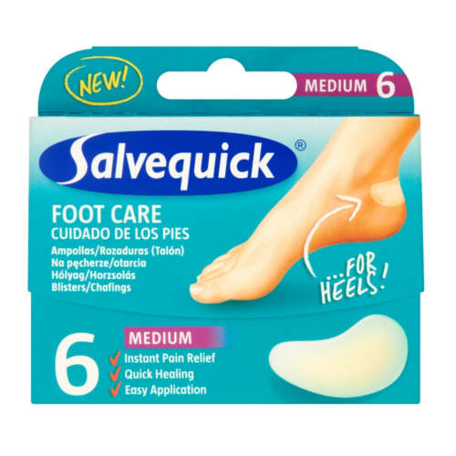 Salvequick foot care - plastry na pęcherze, otarcia, średnie, 6 sztuk