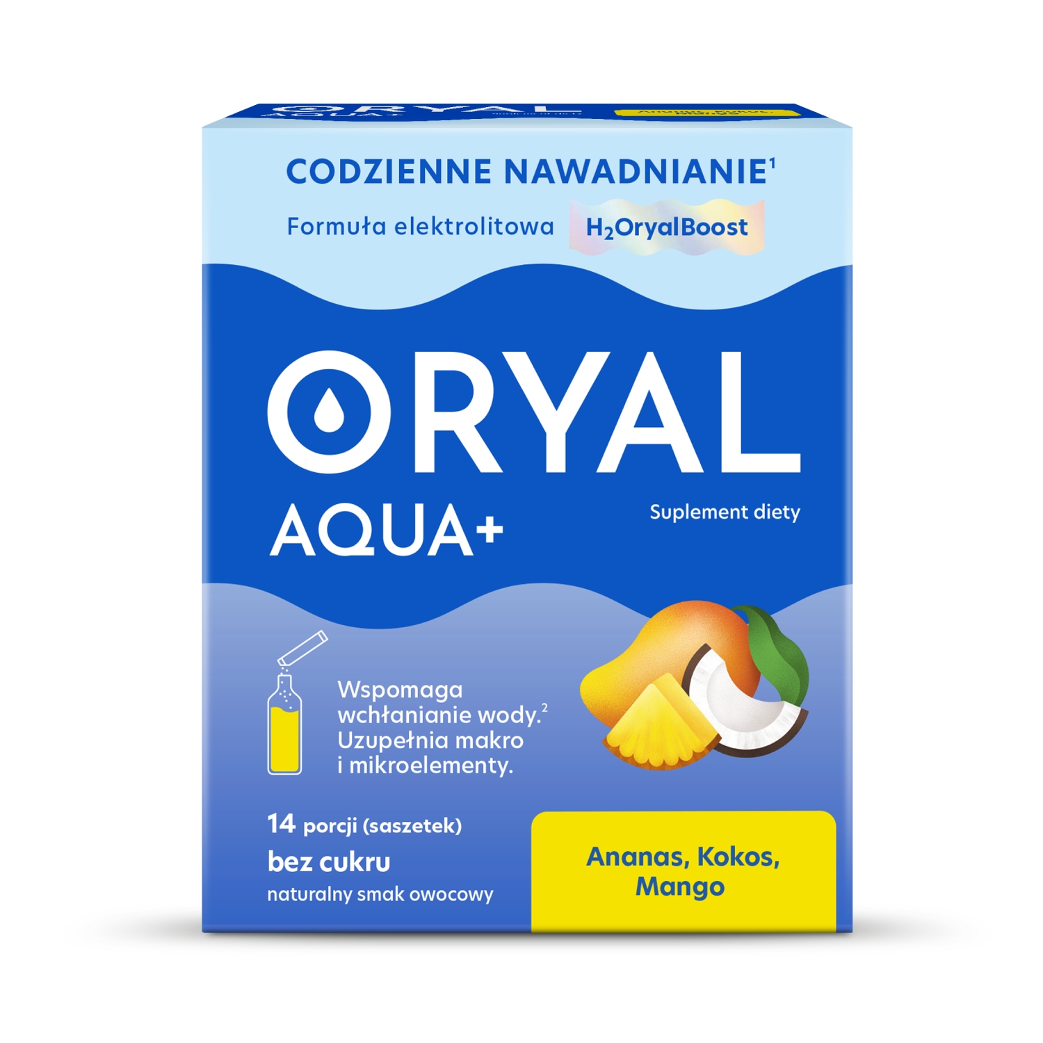 Oryal aqua o smaku ananas-kokos-mango, 14 saszetek