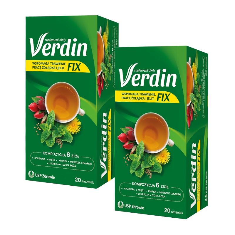 Zestaw verdin fix - herbatka, 20 saszetek + 20 saszetek