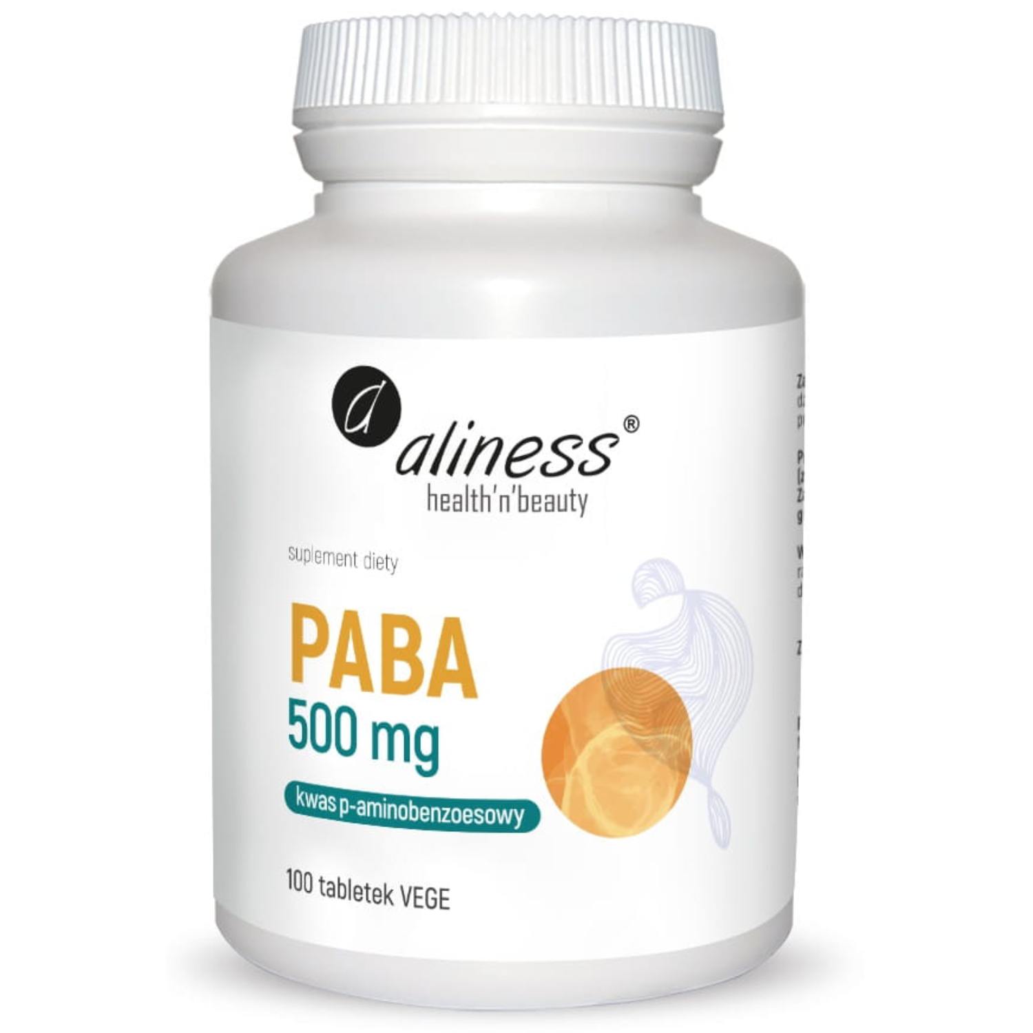 Aliness paba (kwas p-aminobenzoesowy) 500 mg, 100 tabletek
