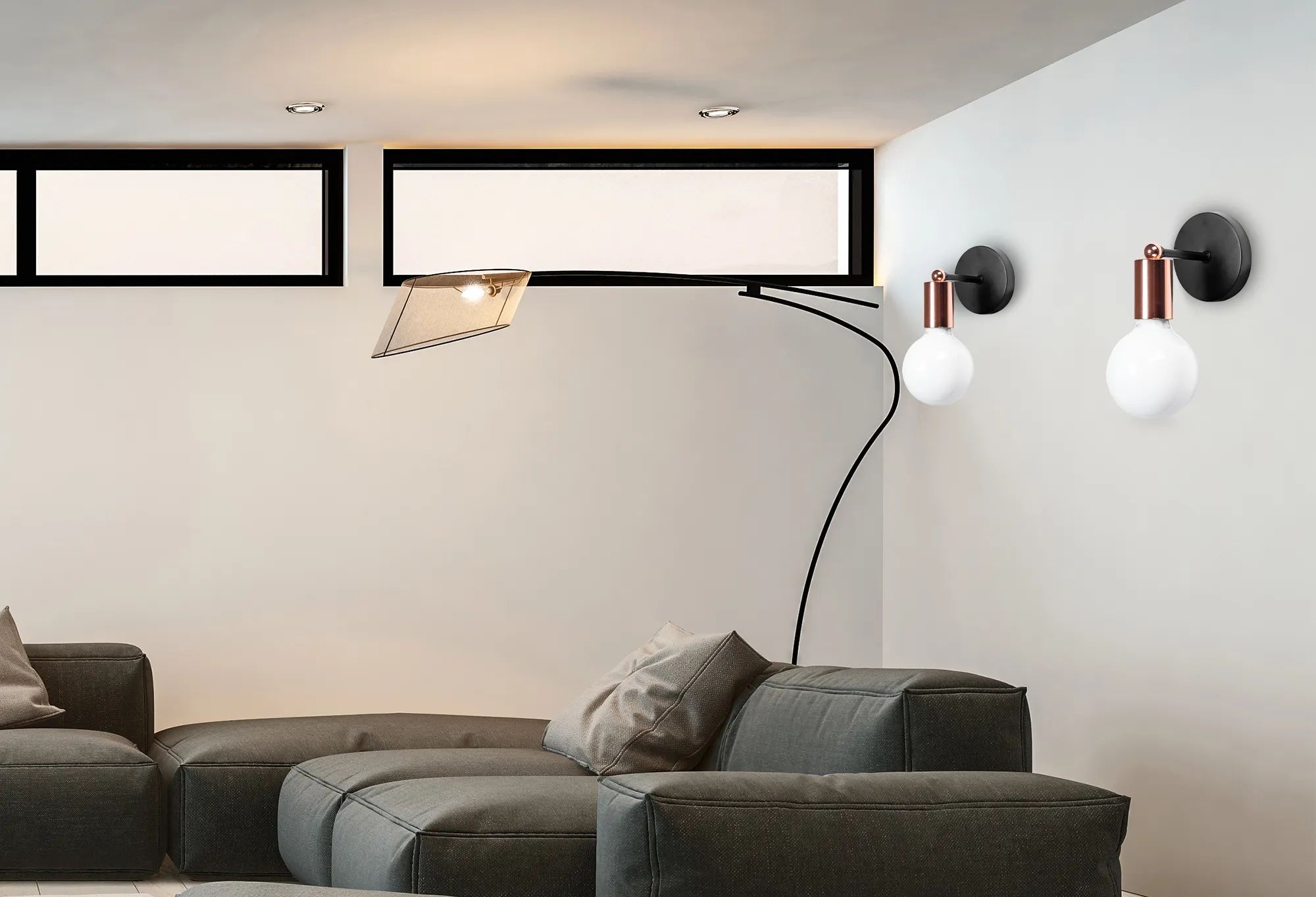 TooLight Loft kinkiet 1x60 W czarny-różowe złoto OSW-04019