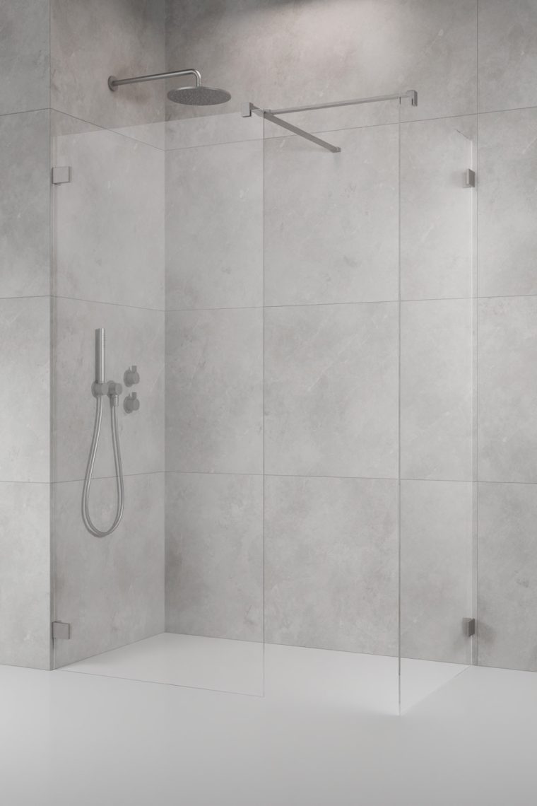 Radaway Essenza Pro 8 Brushed Nickel Walk-in III ścianka prysznicowa walk-in 80 cm nikiel szczotkowany/szkło przezroczyste 1012080-91-01