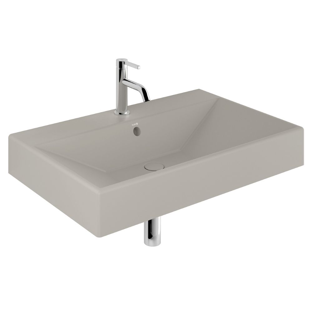 Kludi Resa umywalka z korkiem 81x50 cm prostokątna meblowa-nablatowa jasny szary mat 59WW81O2