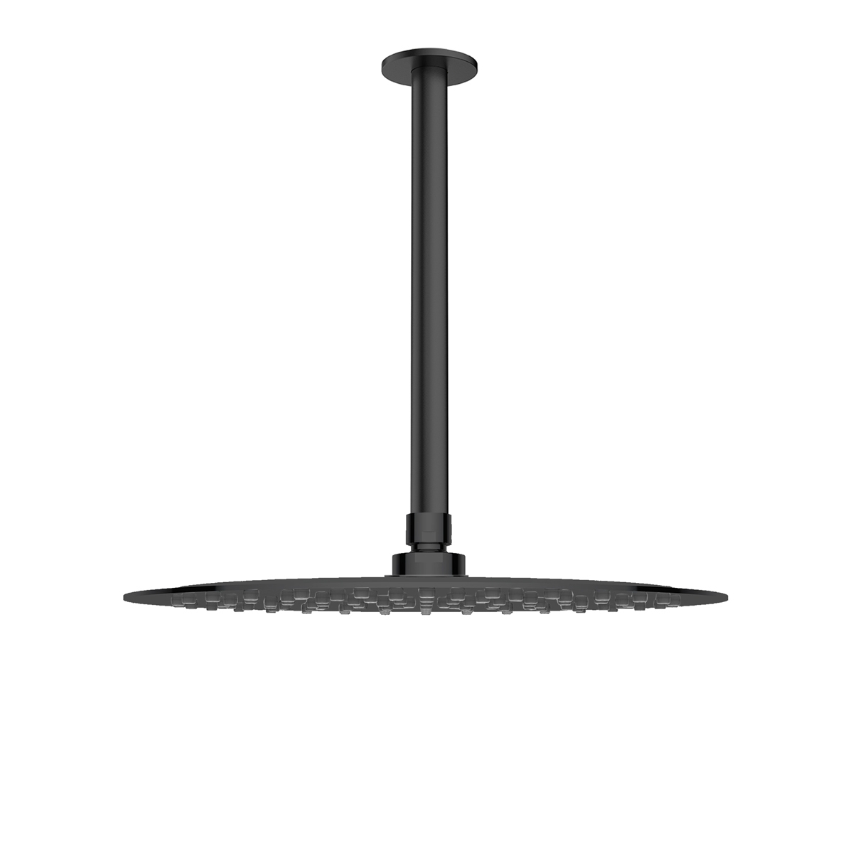 Oltens Vindel deszczownica 30 cm okrągła z ramieniem sufitowym Aera czarny mat 36081300