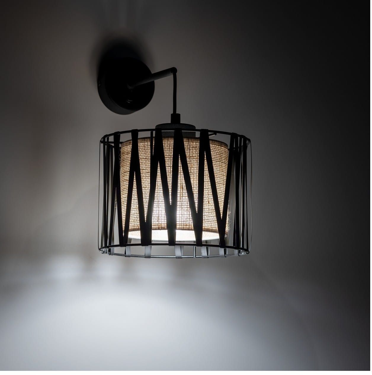 TK Lighting Harmony kinkiet 1x15 W czarny-brązowy 5950