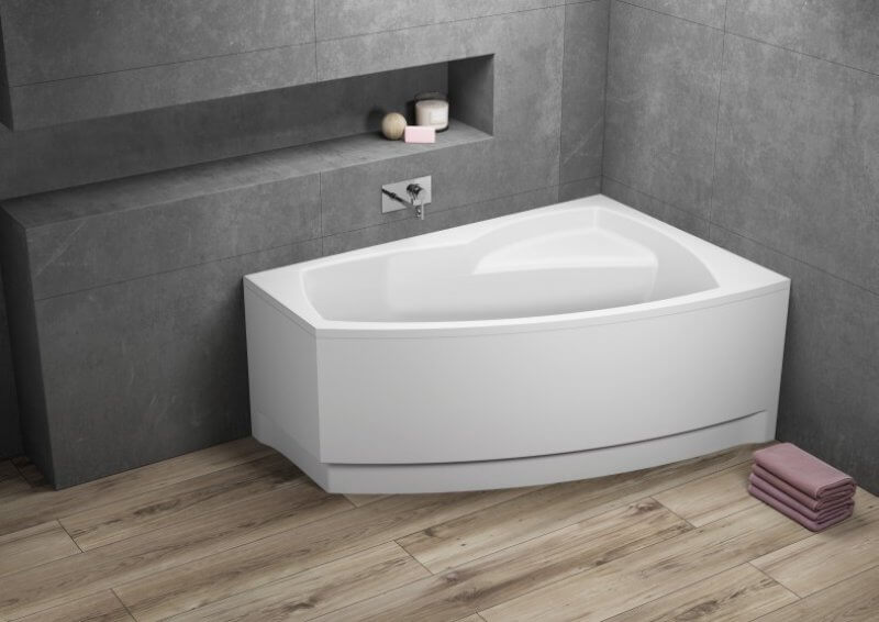 Polimat Frida wanna narożna 140x90 cm prawa biała 00758