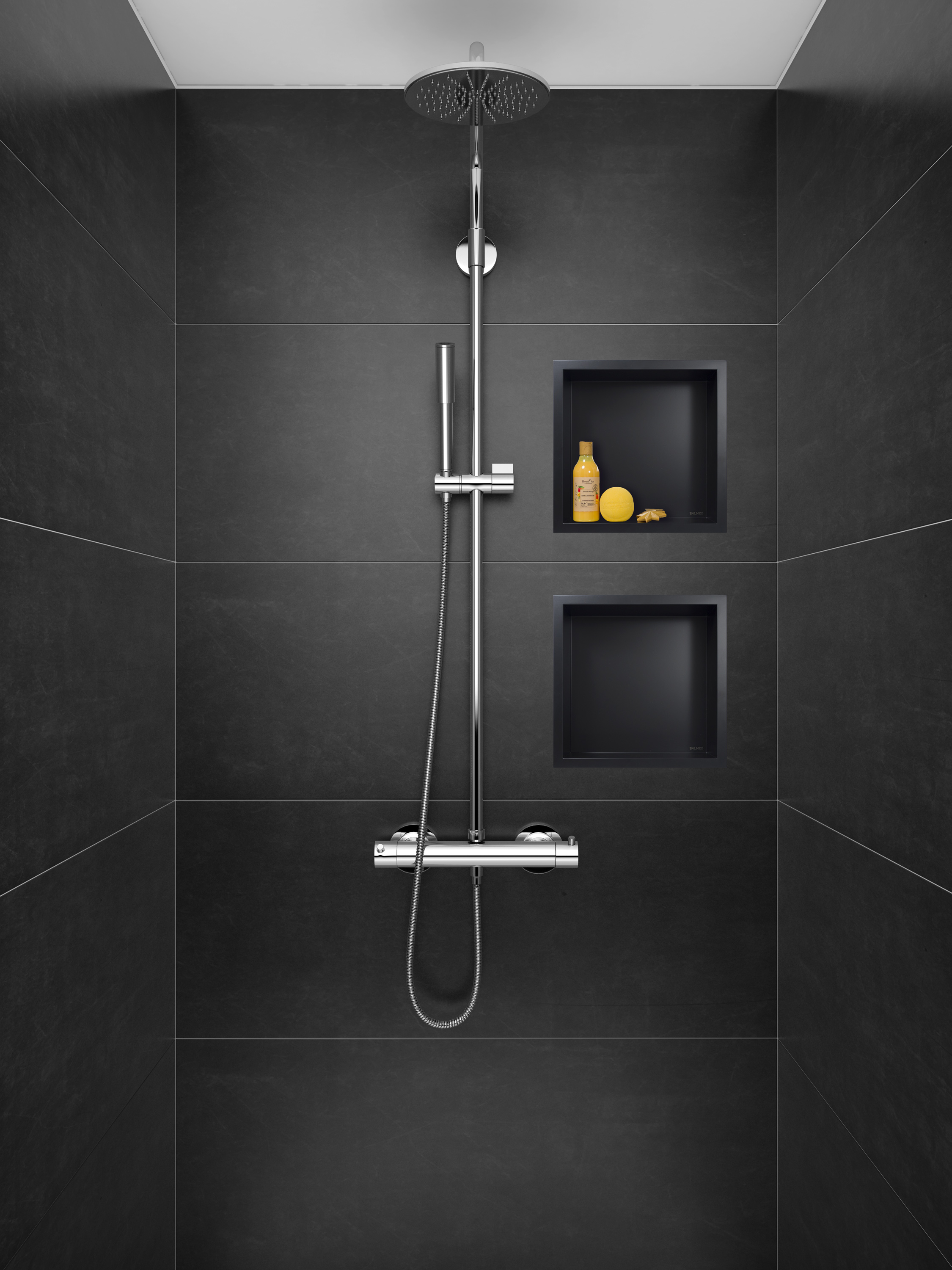 Balneo Wall-Box One Black półka wnękowa 30x30x10 cm czarna OB-BL2 - Wysyłka w 24h