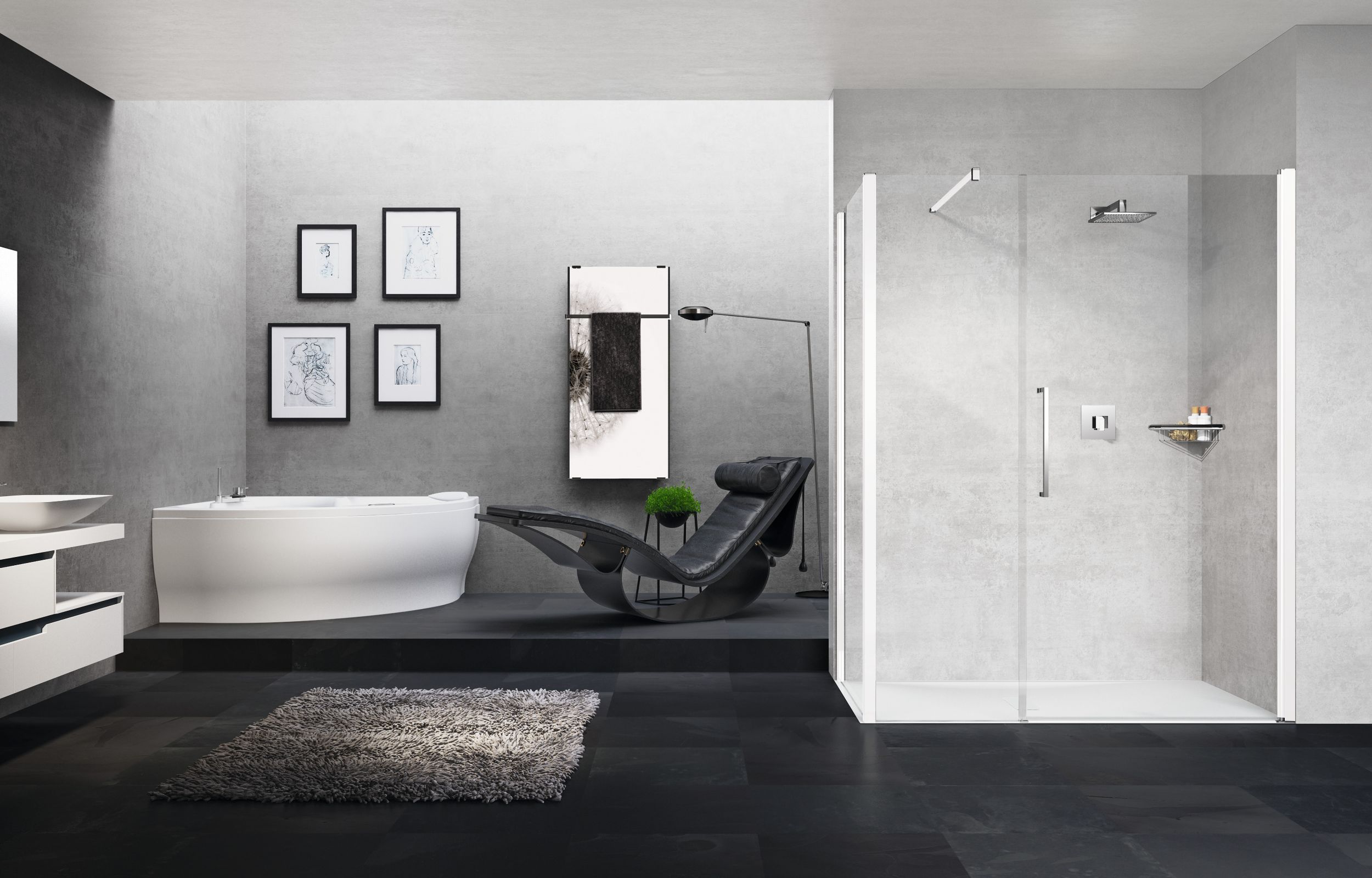 Novellini Young 2.0 G+F drzwi prysznicowe 107 cm biały mat/szkło przezroczyste Y2GFL107-1U