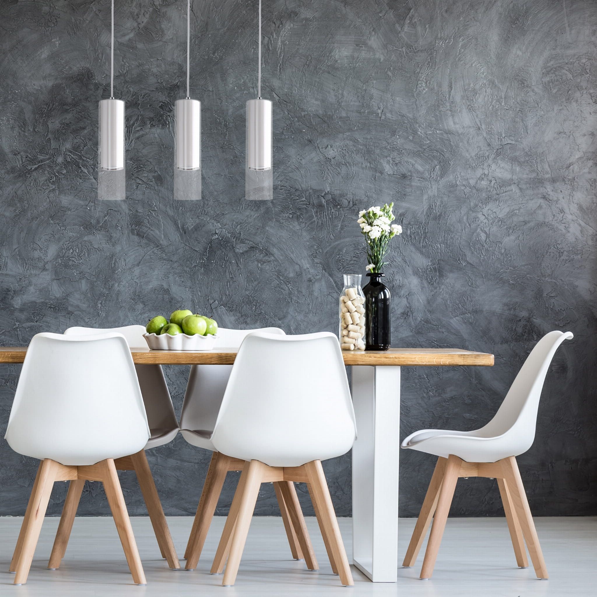 Light Prestige Manacor lampa wisząca 3x50W biała/przezroczysta LP-232/3LWH