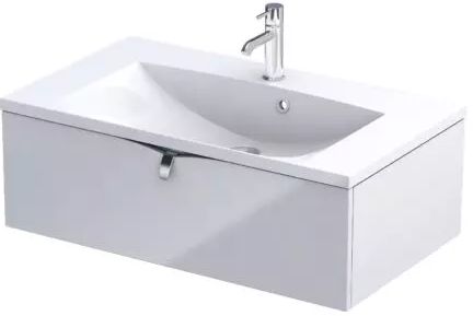 Oristo Siena szafka 79,6x45,5x25 cm podumywalkowa wisząca biała połysk OR45-SD1S-80-1