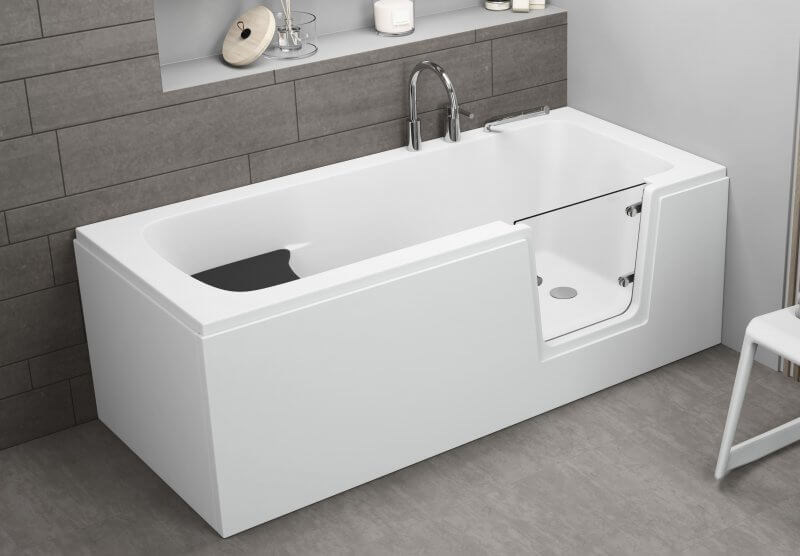 Polimat Avo wanna prostokątna 180x80 cm z drzwiami dla osób niepełnosprawnych biała 00014