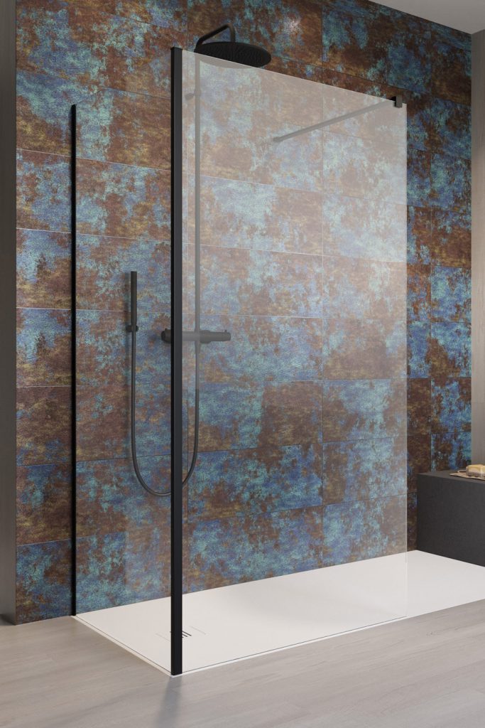 Radaway Modo New Black IV ścianka prysznicowa 80 cm czarny mat/szkło przezroczyste 389584-54-01