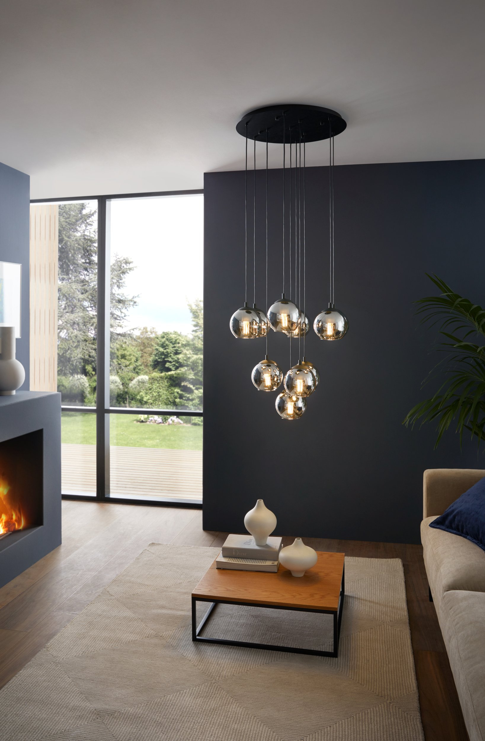 Eglo Ariscani lampa wisząca 10x40 W czarny 98654