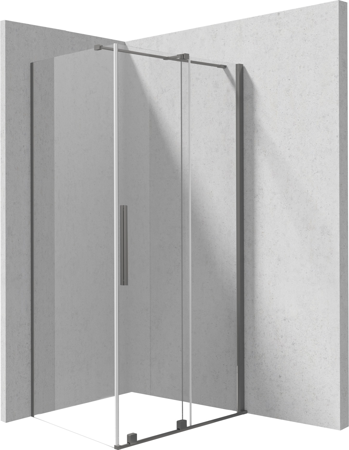 Deante Prizma kabina prysznicowa 140x70 cm prostokątna titanium/szkło przezroczyste KPNDP14S07