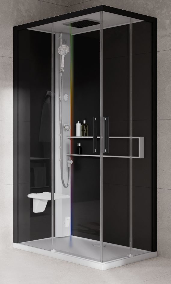 Novellini Glax 2 2.0 A kabina z hydromasażem 90x70 cm lewa parowa z brodzikiem biała G22A9070SM5-1UH