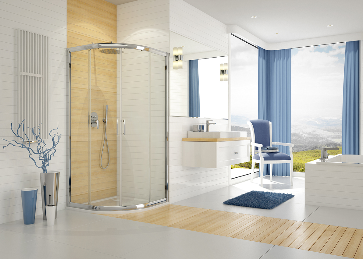 Sanplast TX KP4/TX5b-80 kabina prysznicowa 80 cm półokrągła srebrny błyszczący/szkło Sitodruk W15 600-271-0252-38-231