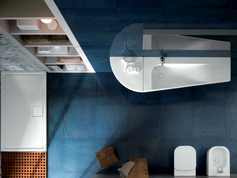 Hatria Grandangolo umywalka 130x50x33,5 cm asymetryczna prawa biała YXF501