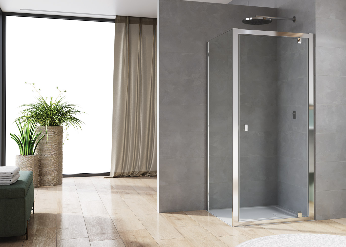 Ronal Arelia ścianka prysznicowa 80 cm srebrny połysk/szkło przezroczyste D20F10804007