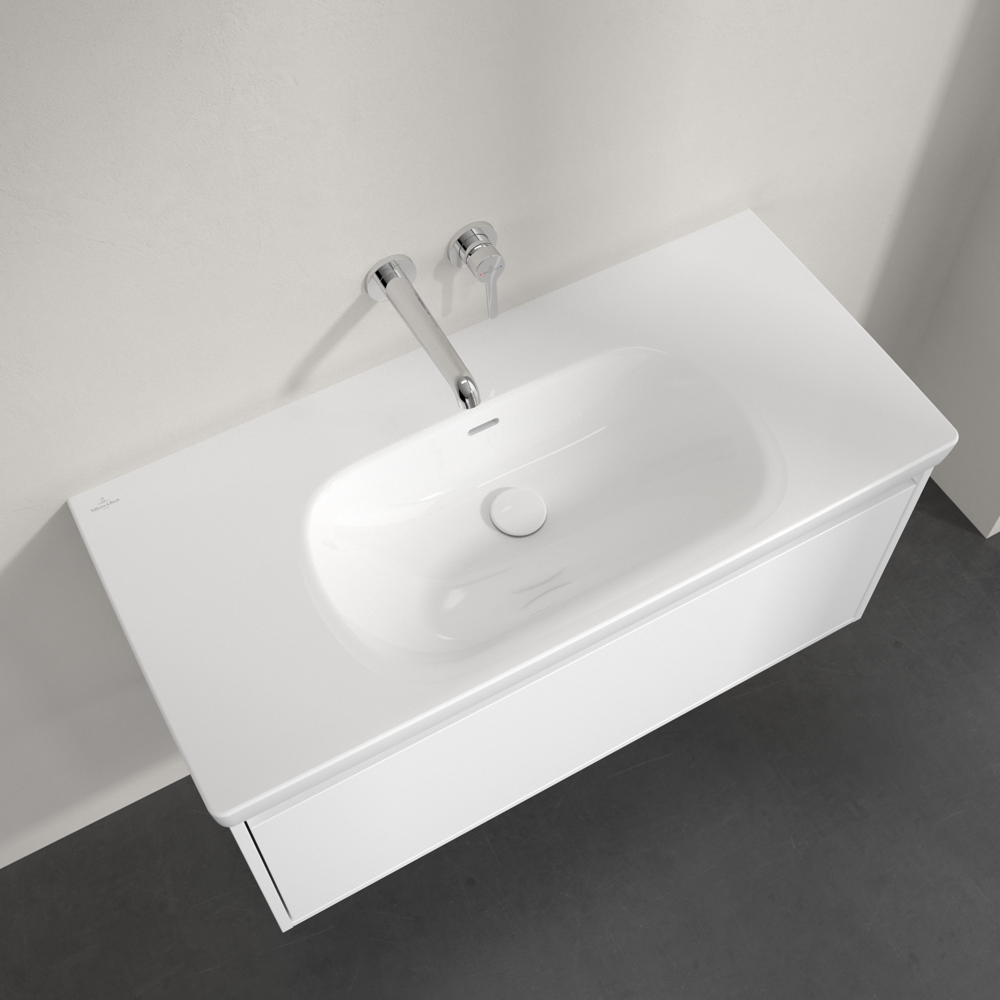 Villeroy & Boch Skyla umywalka 100x46 cm prostokątna meblowa Weiss Alpin 5A51A601