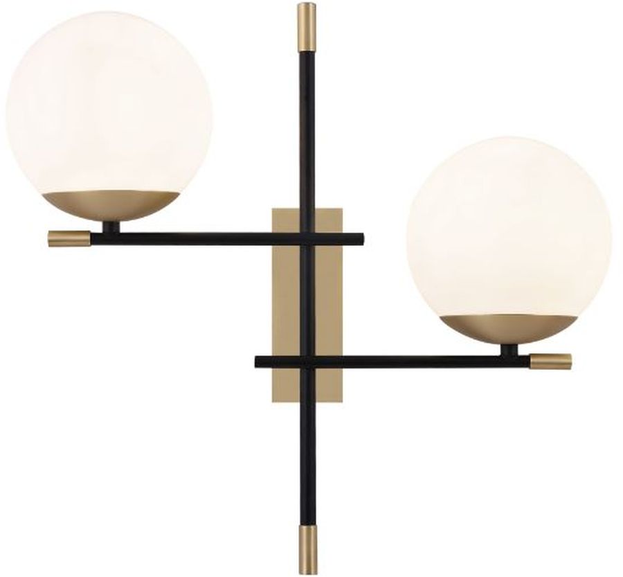 Maytoni Nostalgia kinkiet 2x40W biały/czarny/złoty MOD048WL-02G