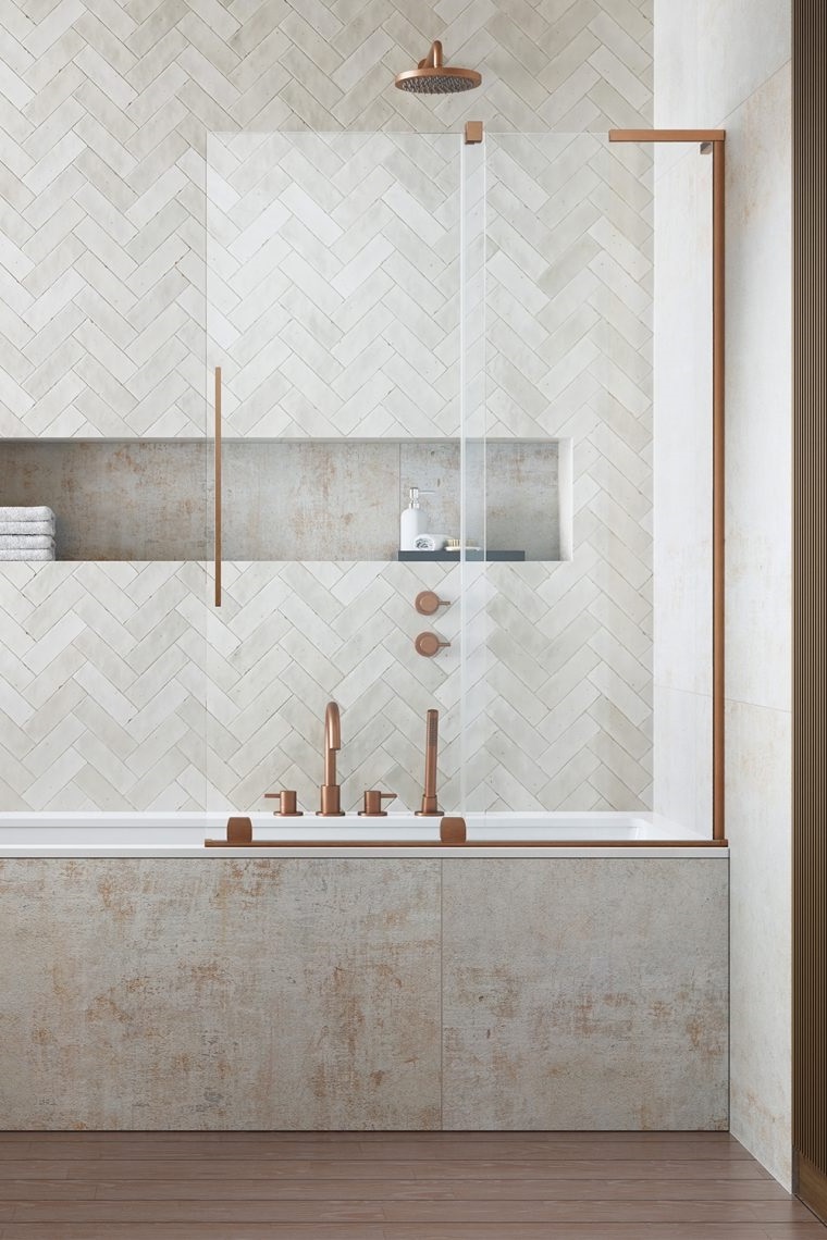 Radaway Furo SL Brushed Copper PND II drzwi parawanu 53,8 cm prawe miedź szczotkowana/szkło przezroczyste 10309538-93-01R