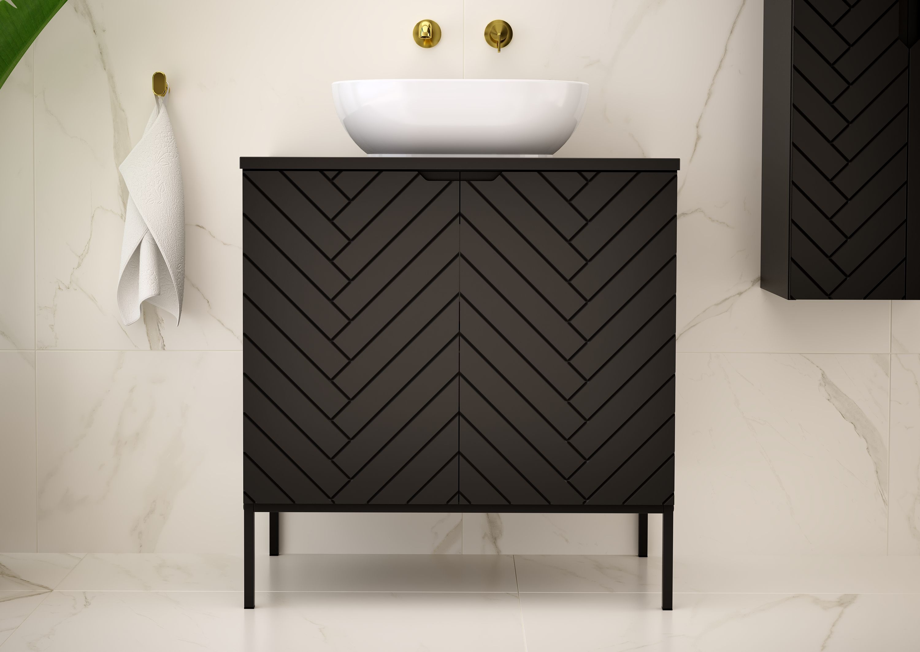 Megstyl Aspen szafka 80x45,8x82 cm podumywalkowa stojąca czarna 2496