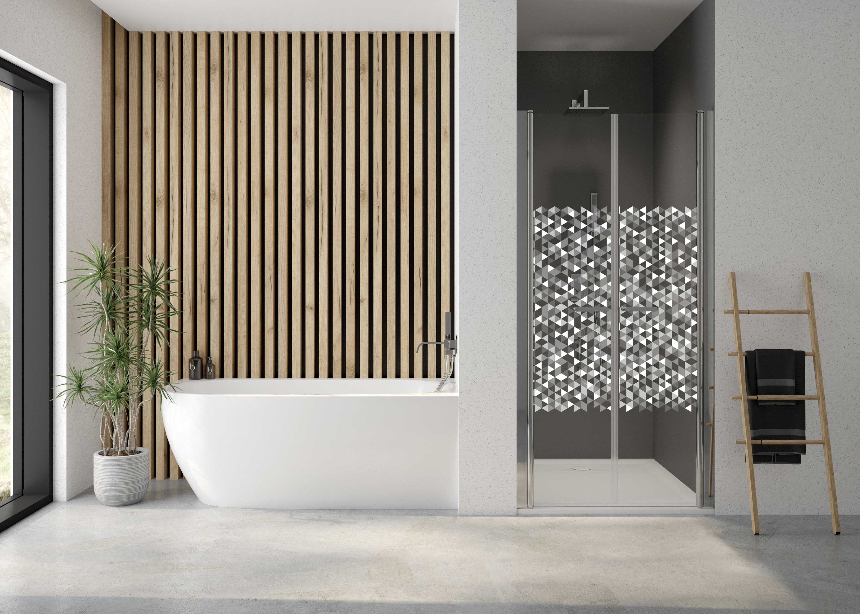 Sanplast Exa Line drzwi prysznicowe z profilem DD/Exa-100 cm uchylne srebrny połysk/szkło ze wzorem 600-540-0940-38-151