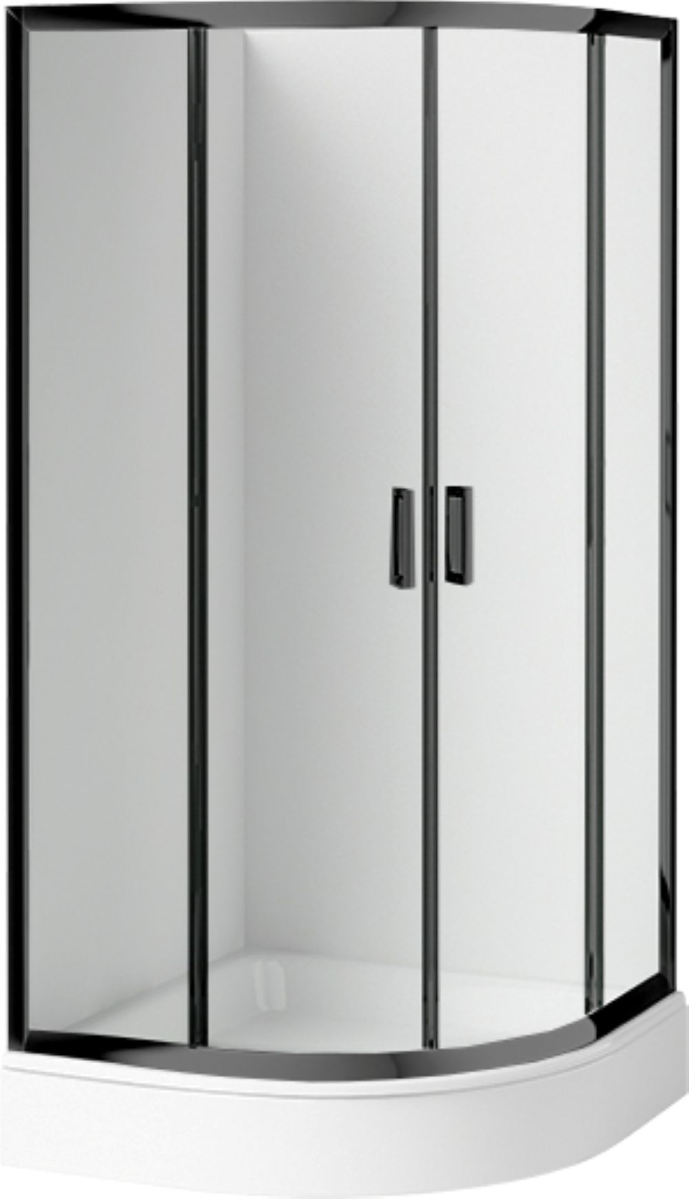 Deante Funkia kabina z brodzikiem 80x80 cm półokrągła czarny mat/szkło przezroczyste KDDZN52K