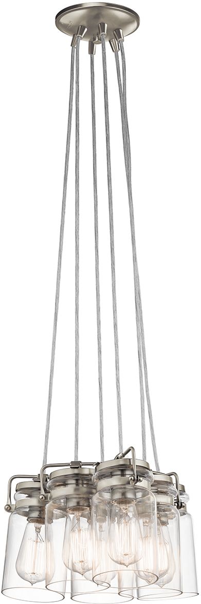 Elstead Lighting Brinley lampa wisząca 6x60 W szczotkowany nikiel KL-BRINLEY6-NI