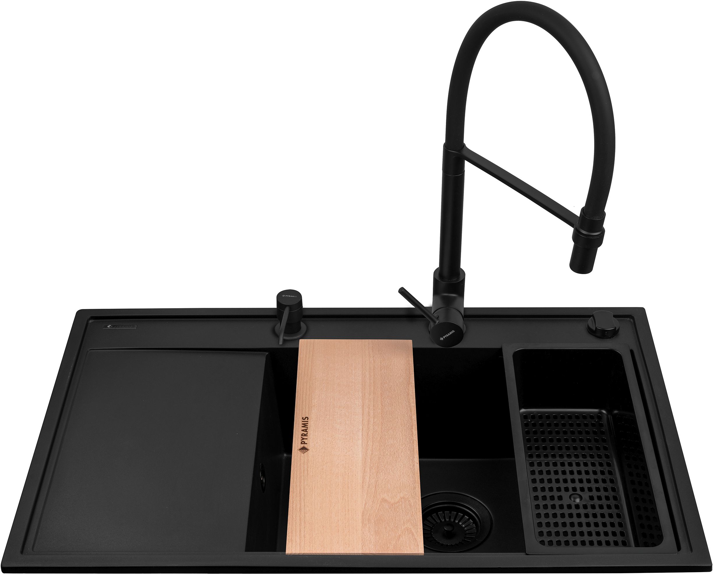 Pyramis Camea zlewozmywak z baterią czarny/czarny 070168502S