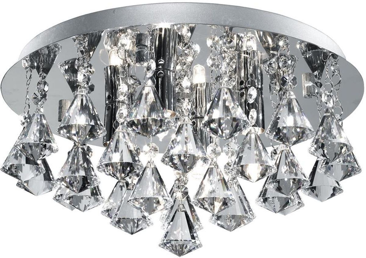 Searchlight Hanna lampa podsufitowa 4x33W chrom/kryształ 3304-4CC