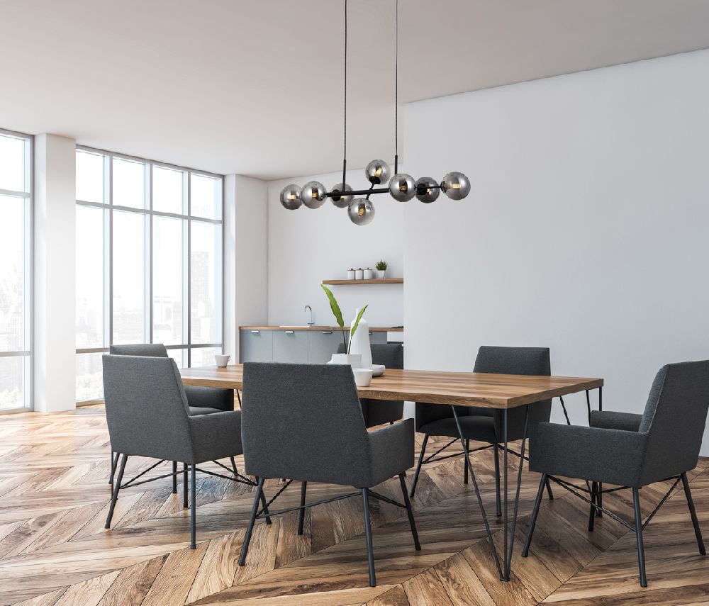 Italux Erimida lampa wisząca 8x5 W czarna PND-2244-8A-BL