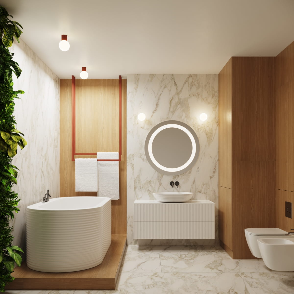 Sollux Lighting Halo lampa podsufitowa 1x8 W biała-czerwona SL.1728