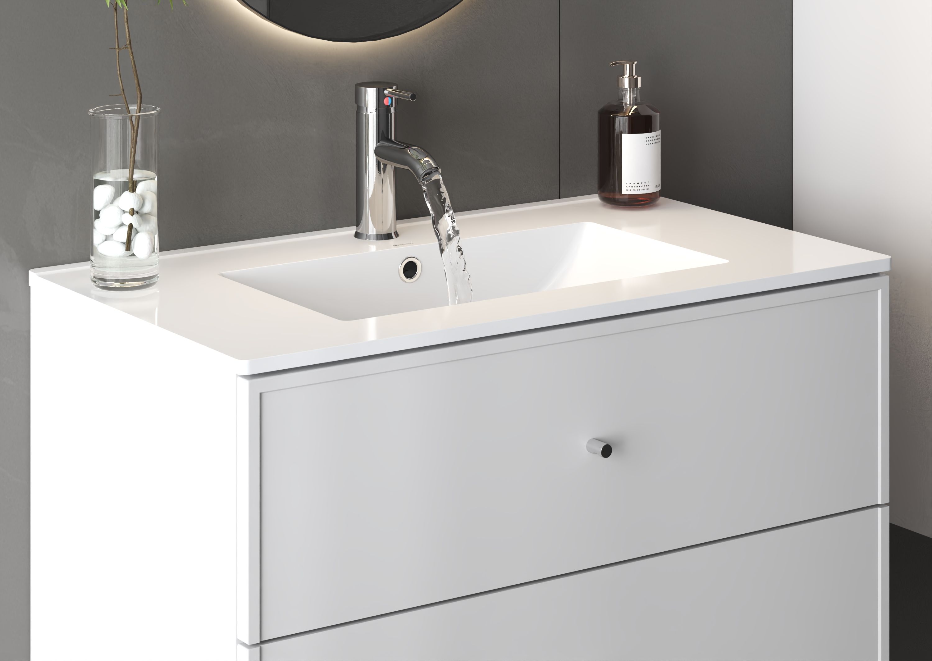 Megstyl Arica umywalka 81x46,5 cm prostokątna wpuszczana biała 3186