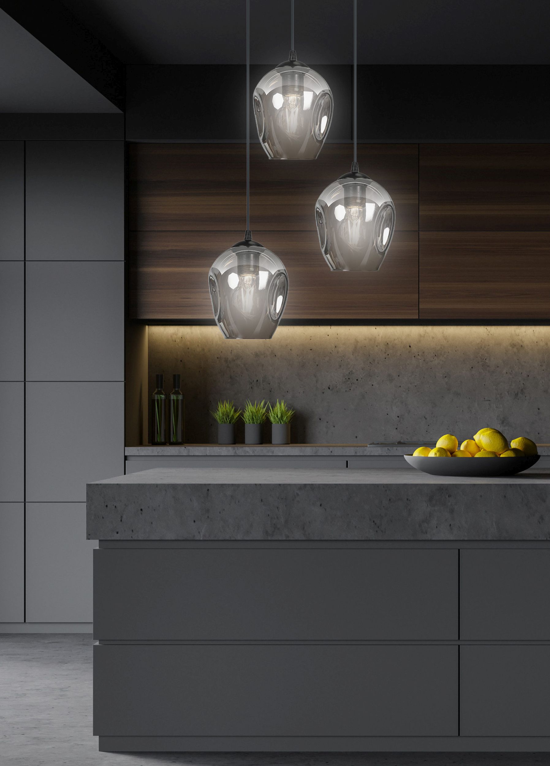 Emibig Istar lampa wisząca 3x15 W czarna-grafitowa 680/3PREM