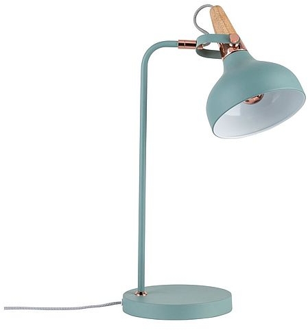 Paulmann Neordic Juna lampa biurkowa 1x20W delikatna zieleń/miedziany/drewno 79651