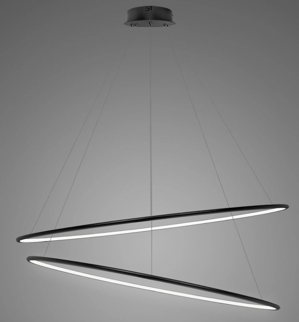 Altavola Design Ledowe Okręgi lampa wisząca ściemnialna 83W LED czarny LA074/P_120_in_4k_black_dimm