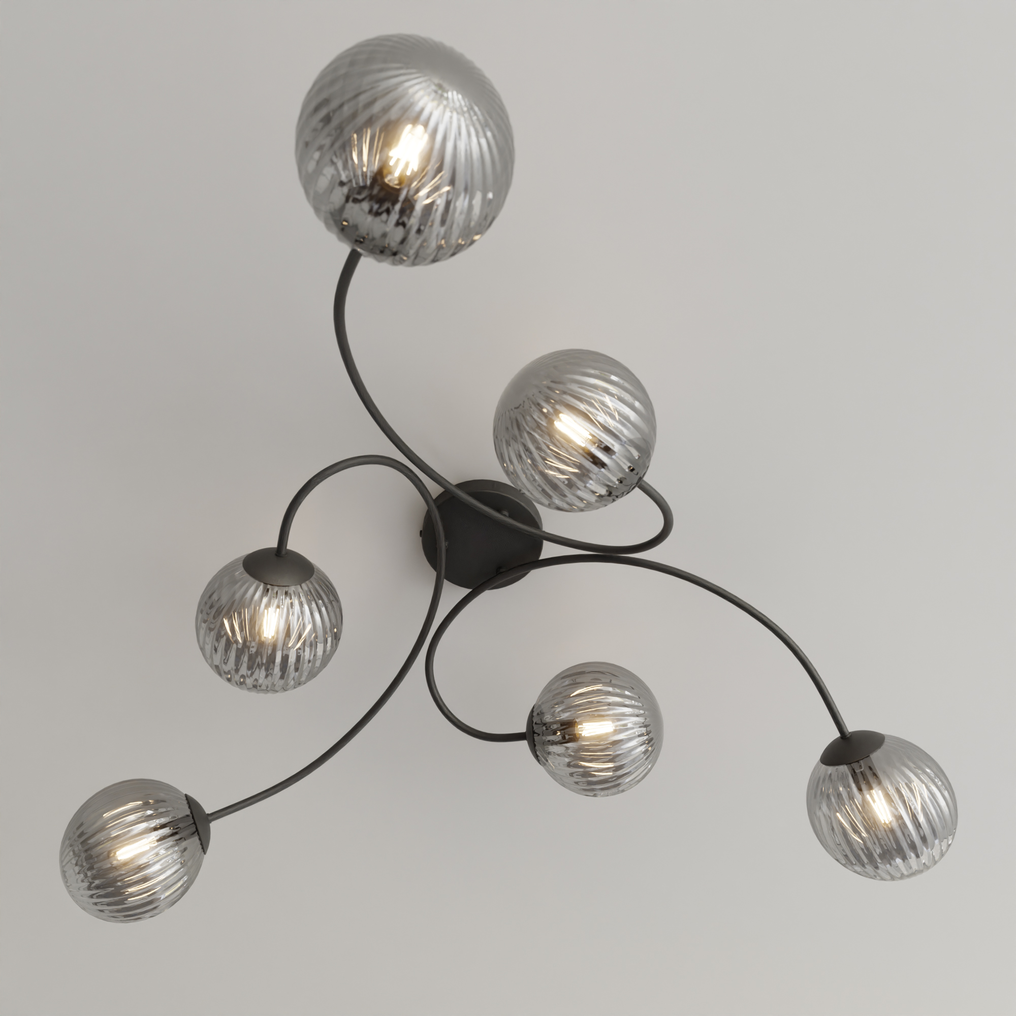 Emibig Vibra lampa podsufitowa 6x10 W czarna-grafitowa 1399/6