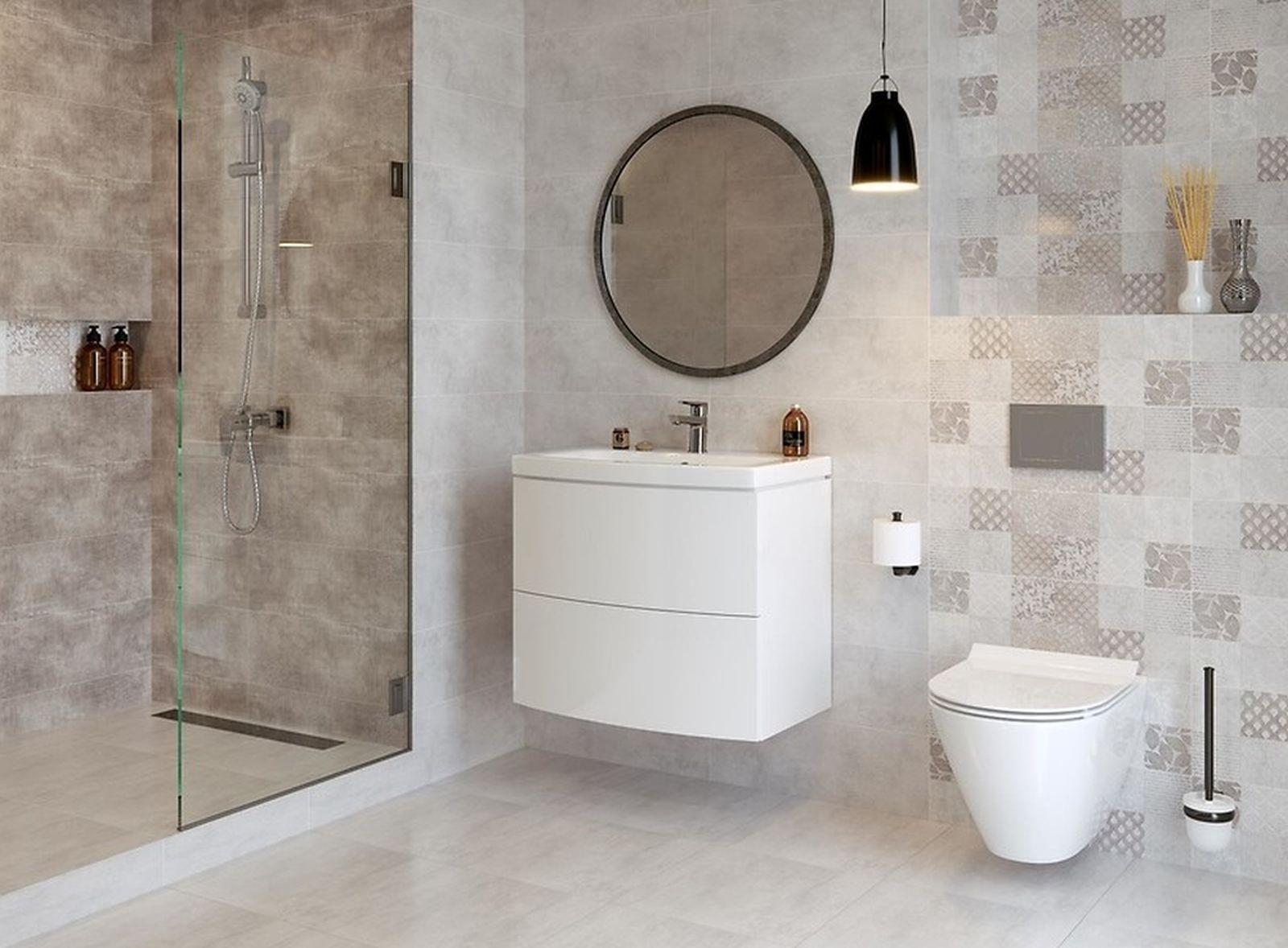 Cersanit Snowdrops grey płytka ścienna 20x60 cm