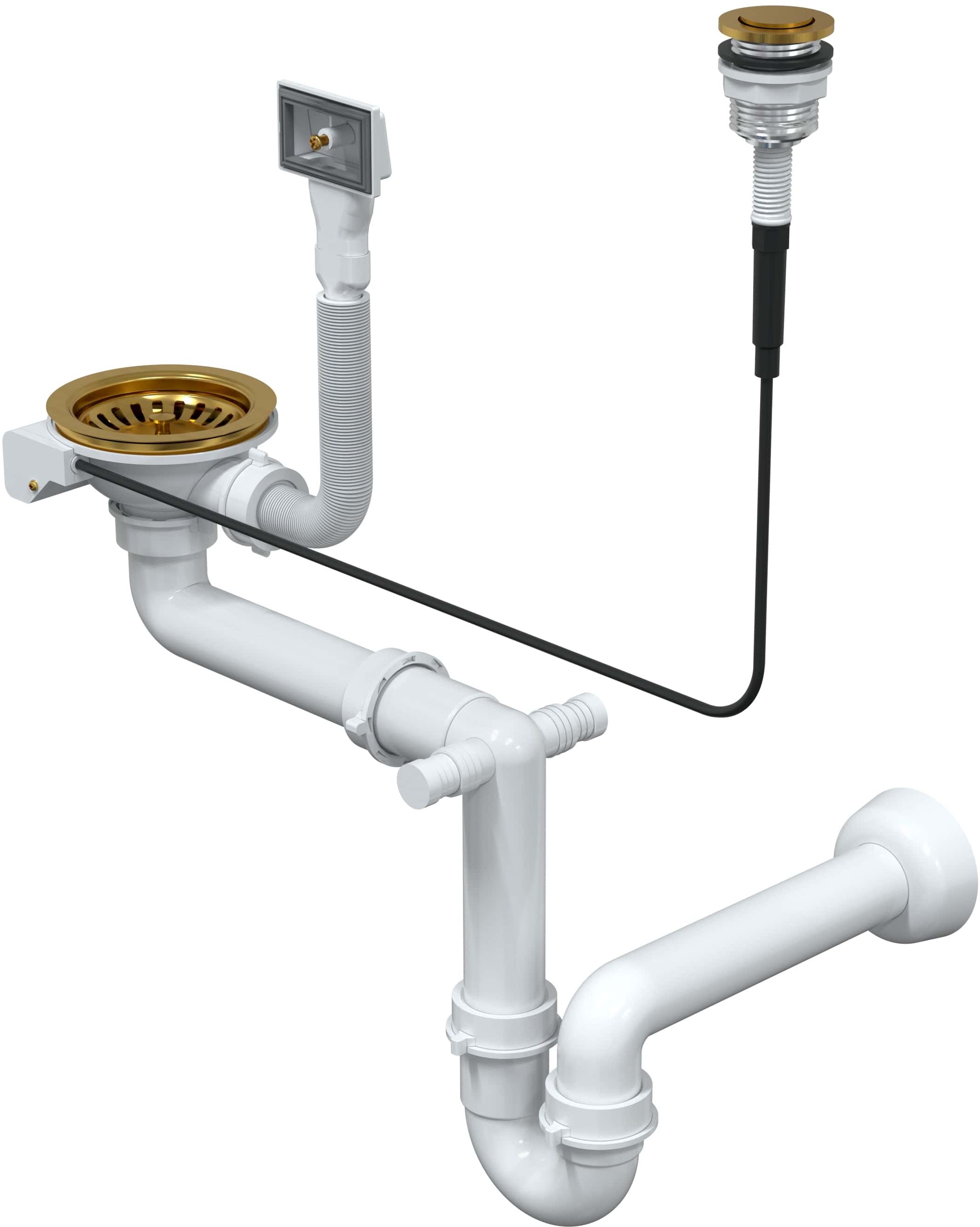 Quadron Save Space Push To Open odpływ zlewozmywakowy złoty OP1SSS5