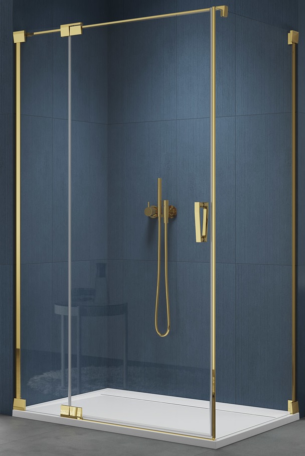 Ronal Cadura ścianka prysznicowa 120 cm boczna złoty/szkło przezroczyste CAT11201207