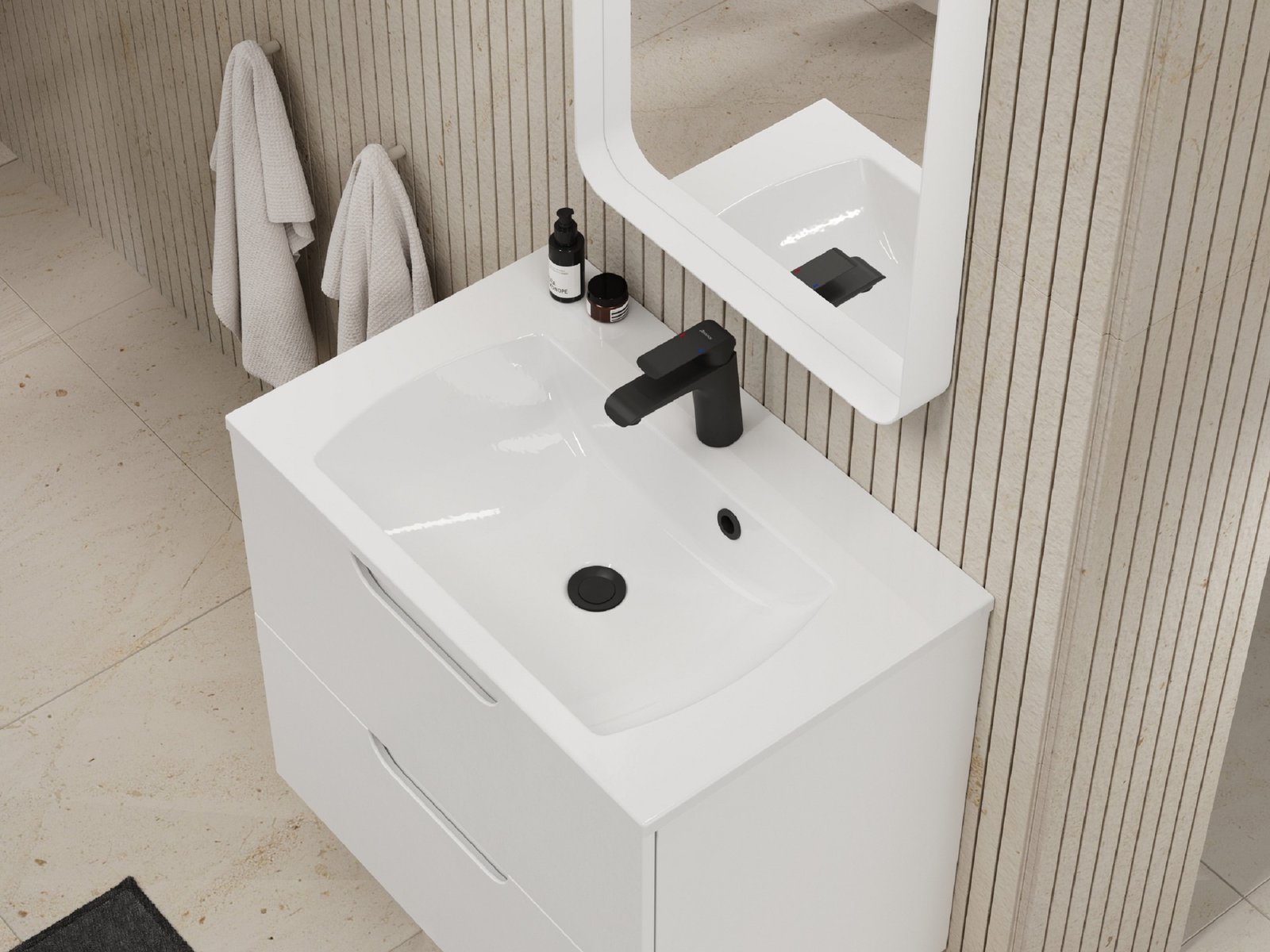 Ravak Classic II Slim umywalka 70x45 cm prostokątna ścienna-meblowa biała XJX01170001