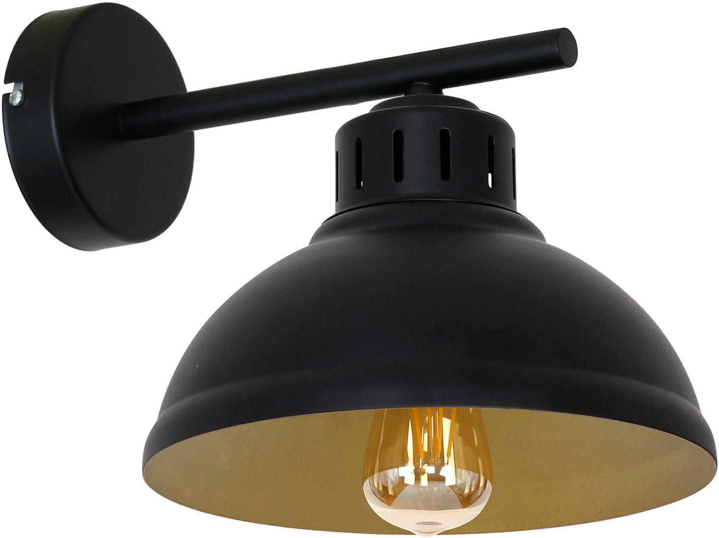 Luminex Sven kinkiet 1x60W czarny/złoty 9141