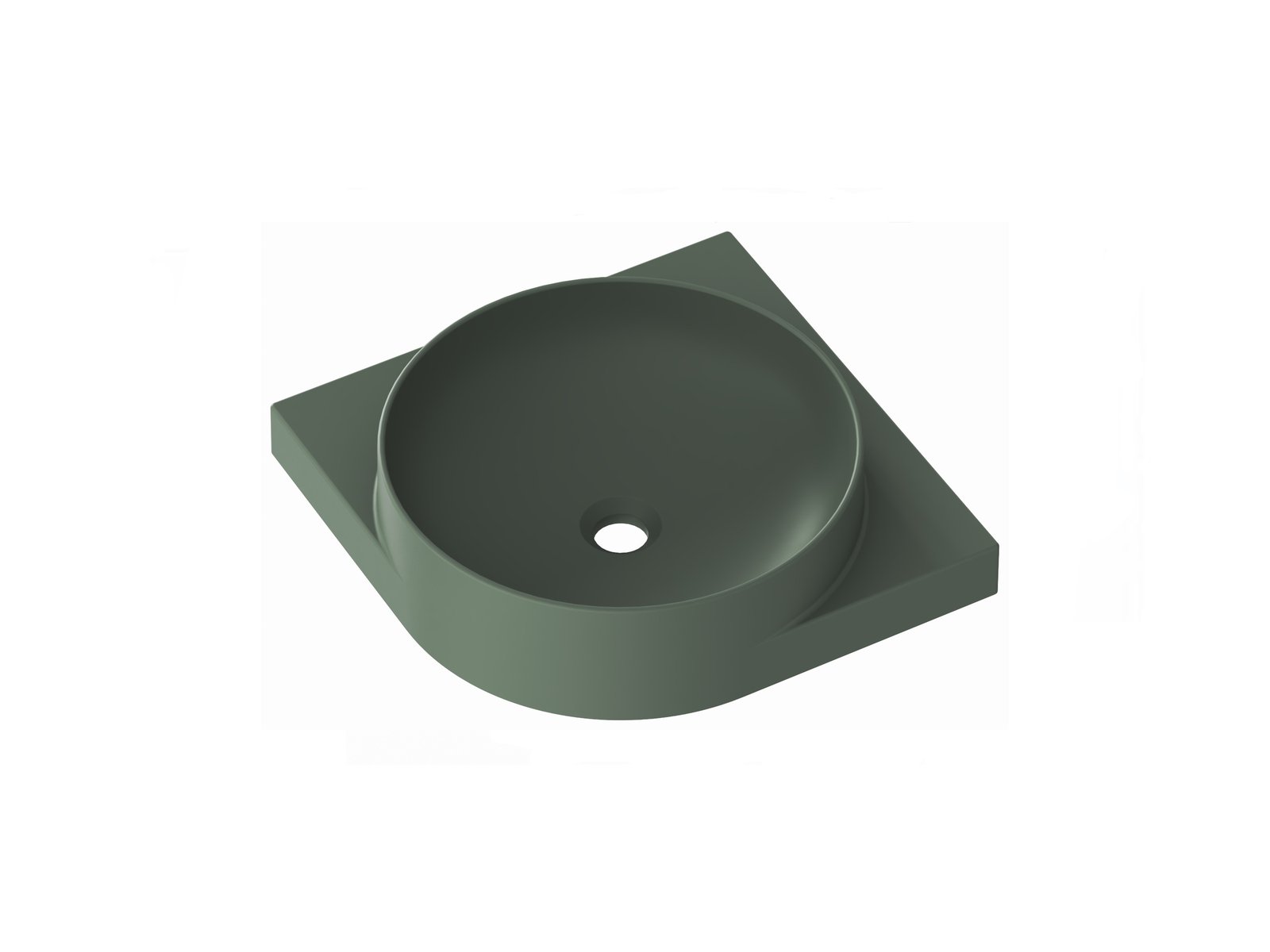 Ravak Yard umywalka 45x45 cm półokrągła ścienna grey green XJX08045000