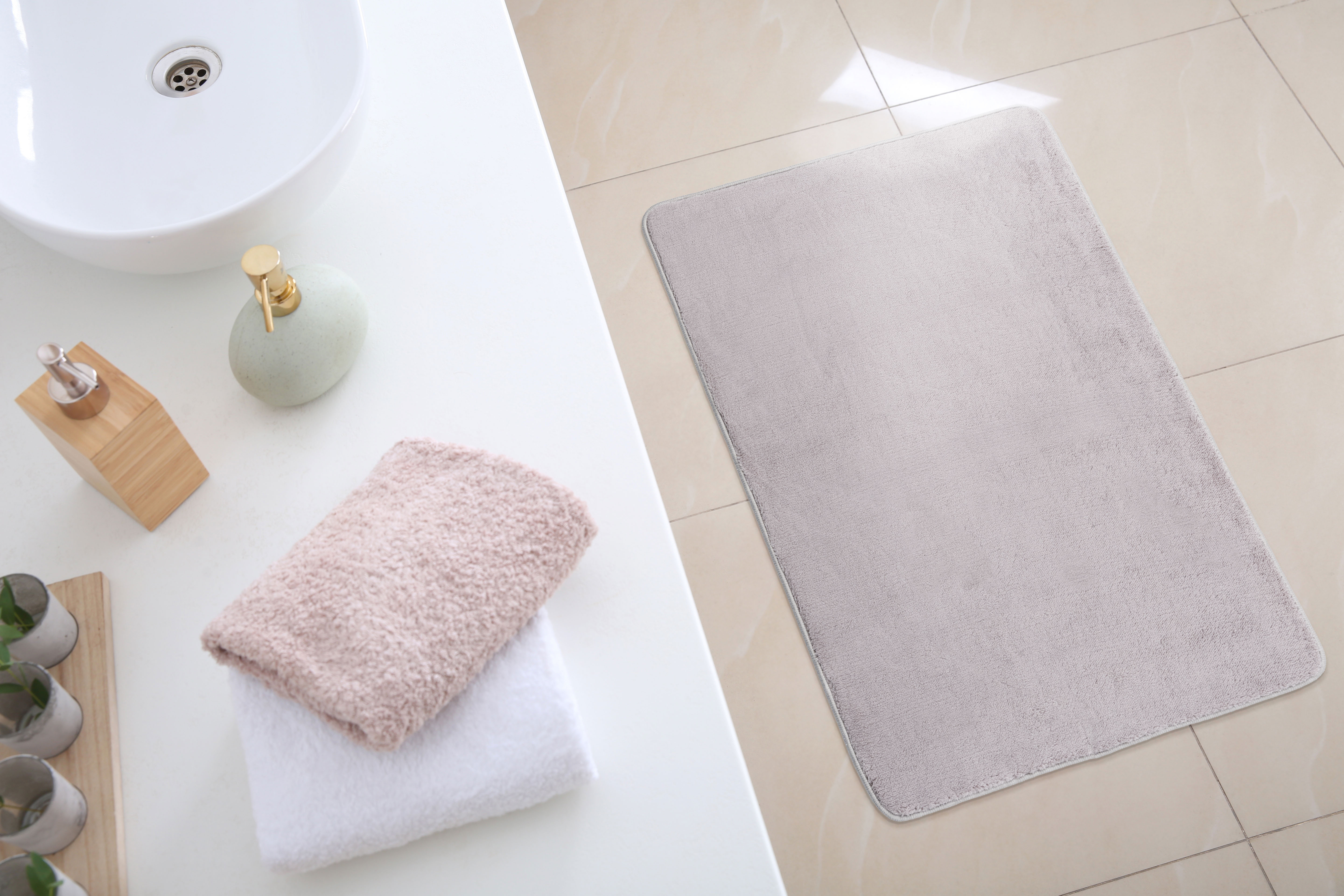 Multi-Decor Teddy dywanik łazienkowy 90x60 cm prostokątny szary 508357