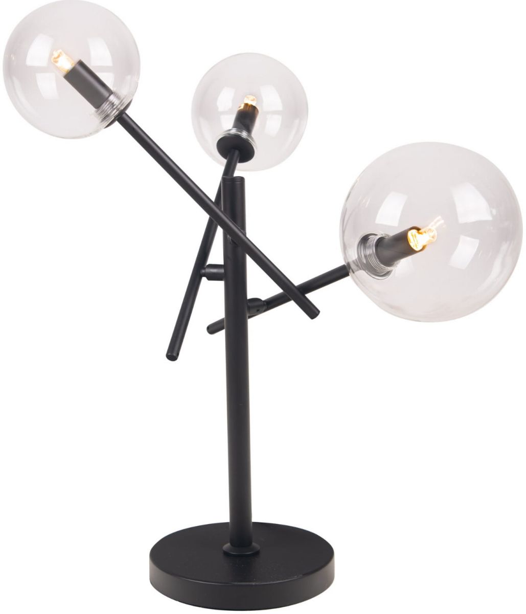 MaxLight Lollipop lampa stołowa 3x40W czarny/przezroczysty T0043